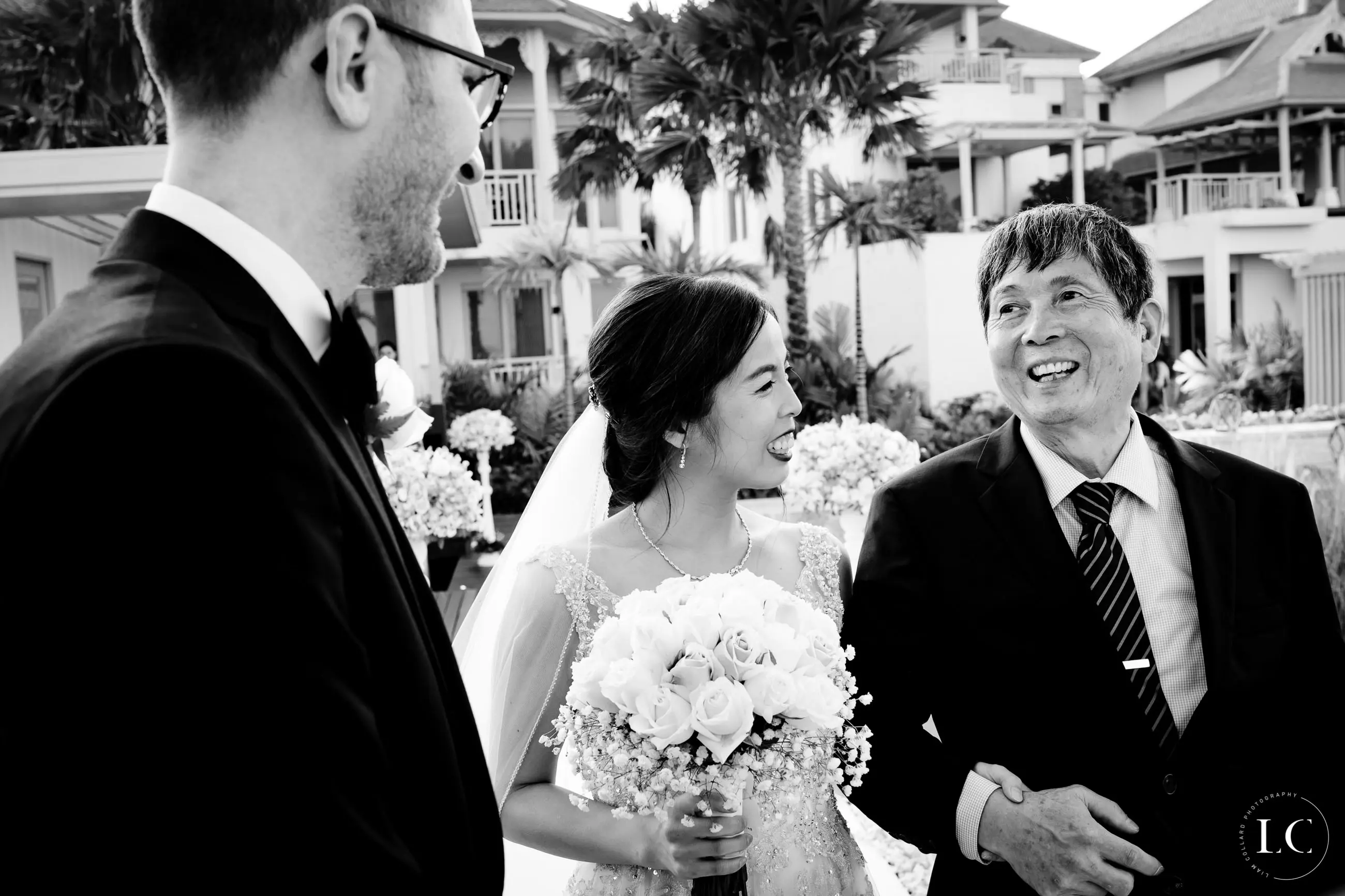 Bride walking down the aisle