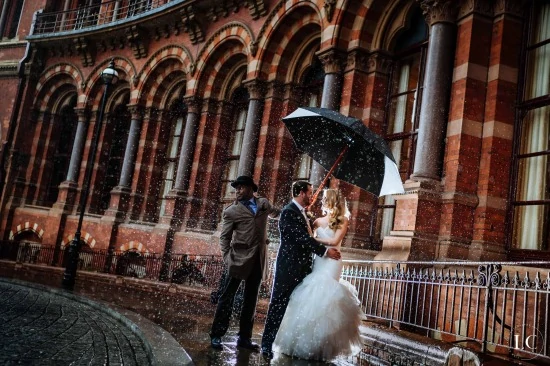 Couple in rain London